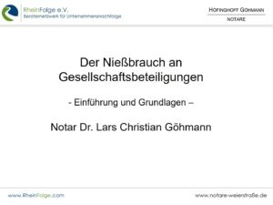 Nießbrauch an Gesellschaftsbeteiligungen